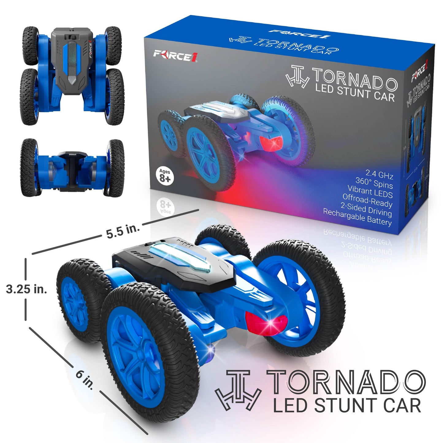 Tornado RC Stunt Car with LED Lights - Force1RC