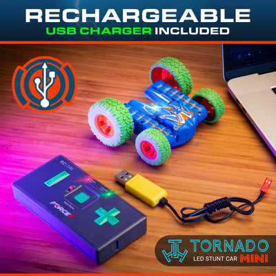 Force1 Mini Tornado LED RC Car for Kids with Rechargeable Toy Car Battery and Easy Remote Control - Force1RC