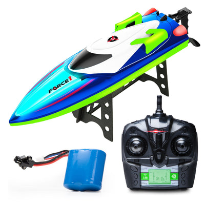 Force1 Velocity LED RC Boat with 20+ mph Speed, Remote Control, and Rechargeable Toy Boat Battery - Force1RC