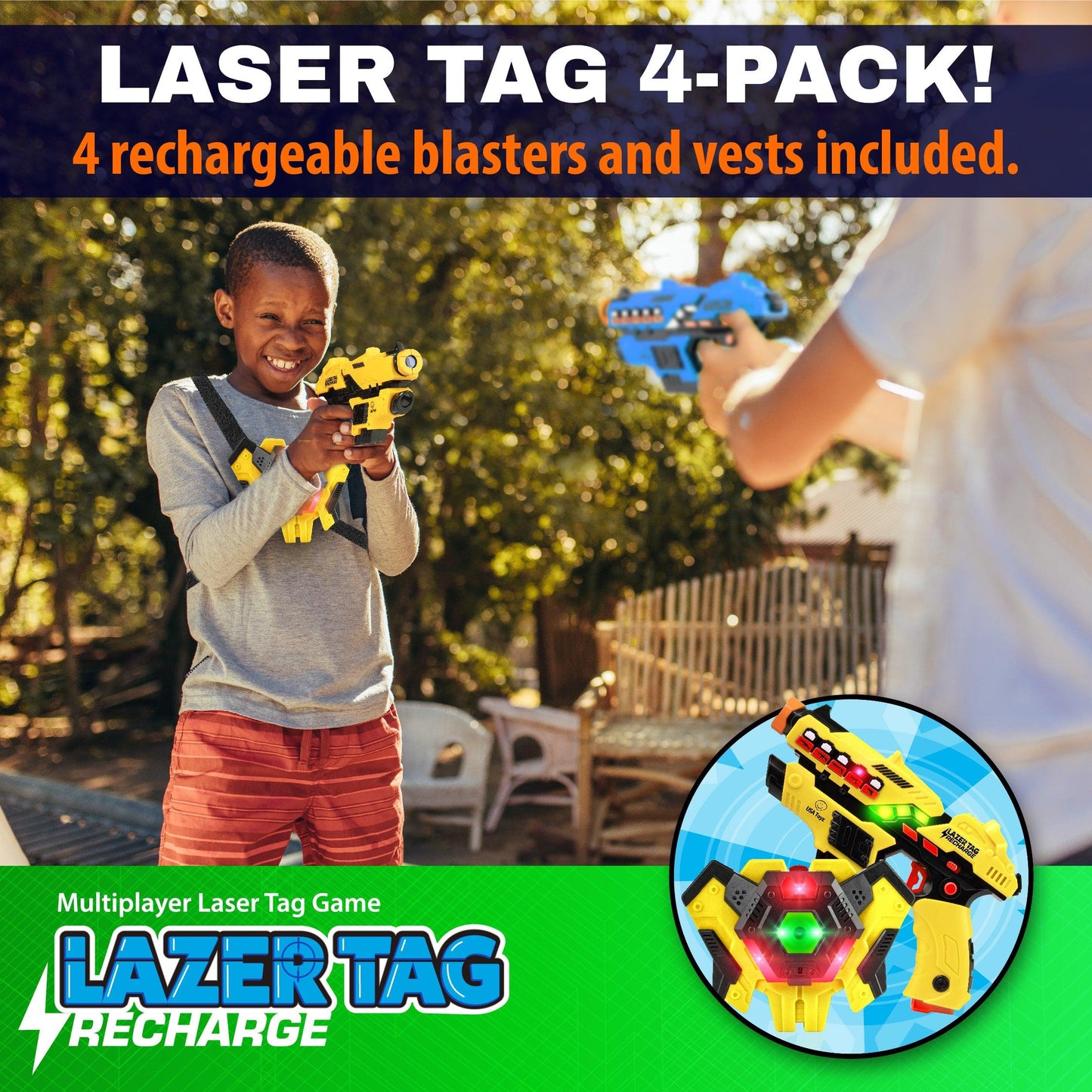 USA Toyz Rechargeable  Laser Tag Toy Guns for Boys and Girls - 4pk - Force1RC