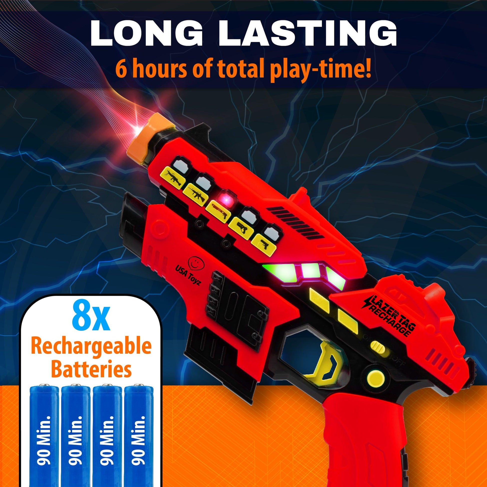 USA Toyz Rechargeable  Laser Tag Toy Guns for Boys and Girls - 4pk - Force1RC