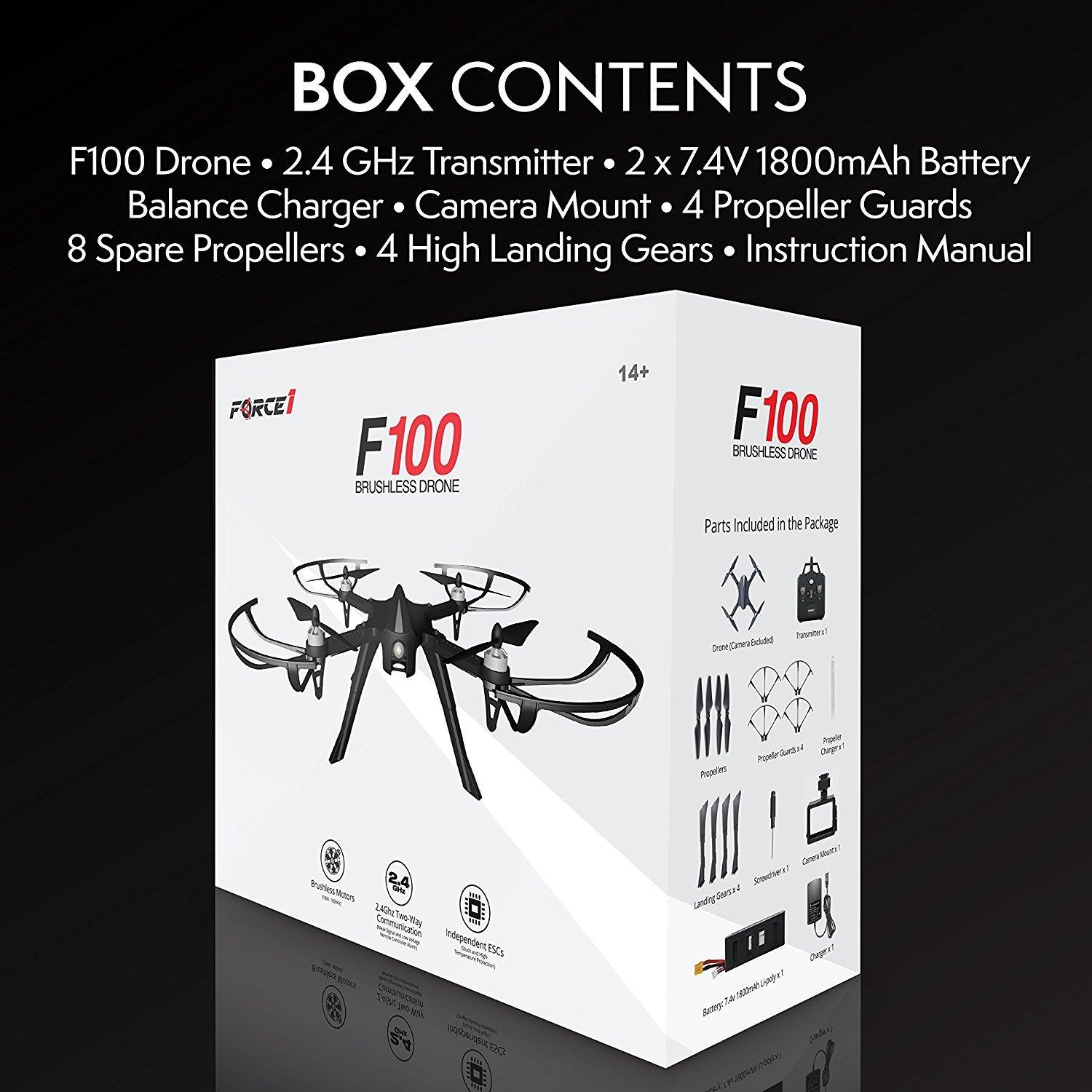 Drone Ghost F100 Drone with Brushless Motors (Camera Not Included) - Force1RC