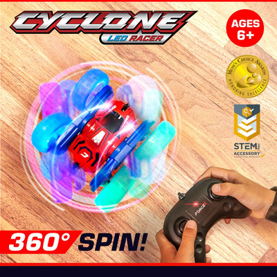 Force1 Cyclone RC Stunt Car with LED Tires, Remote Control, and Rechargeable Toy Car Battery - Force1RC