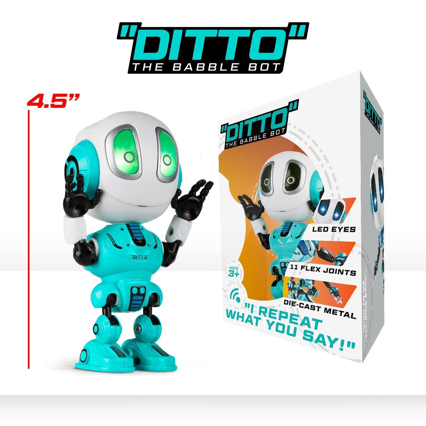 Toy Robot – Ditto Mini Talking Robot with Posable Body and Voice Changer (4 colors) - Force1RC