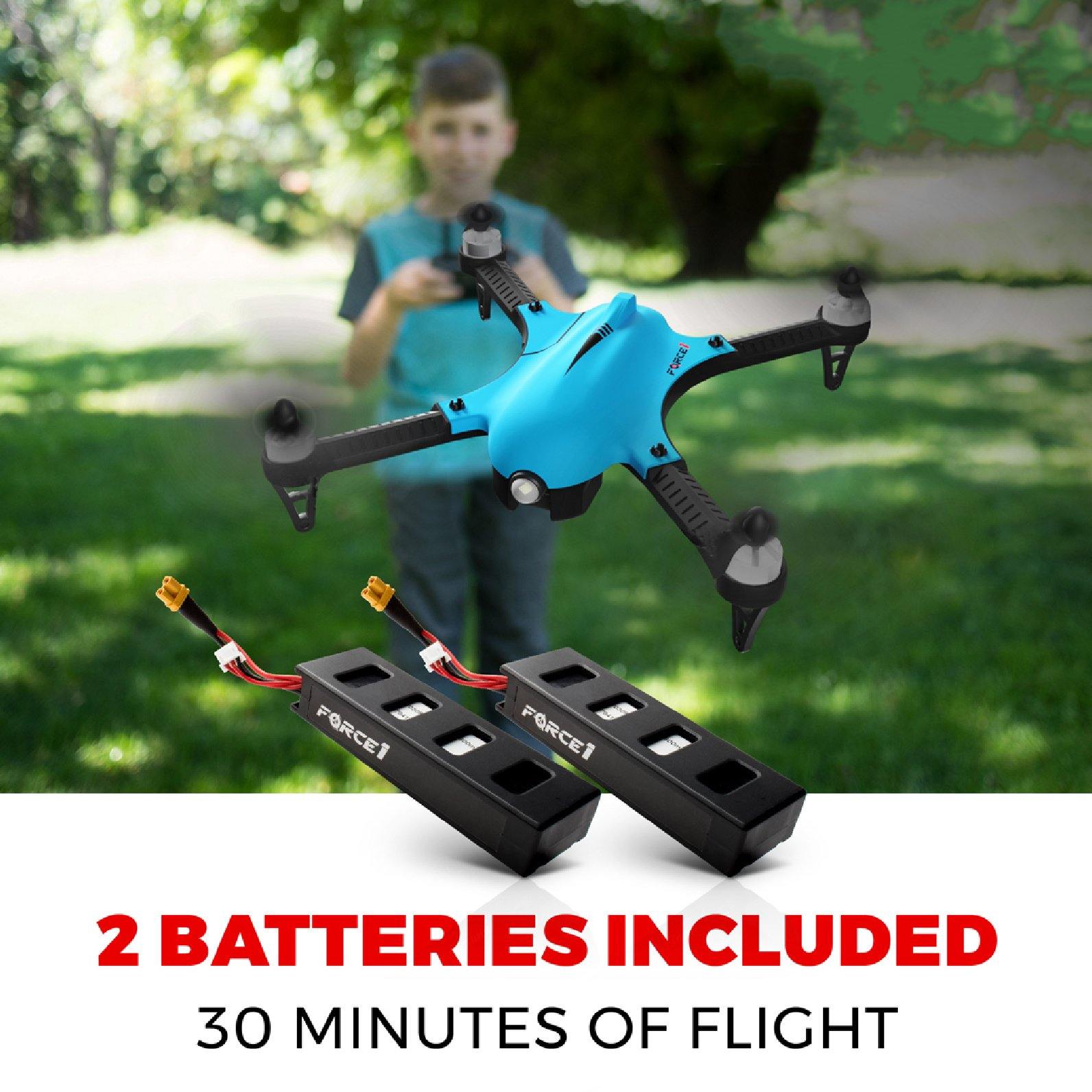 F100GP RC Brushless Motor 1080P HD Camera Drone with Extra Battery - Force1RC