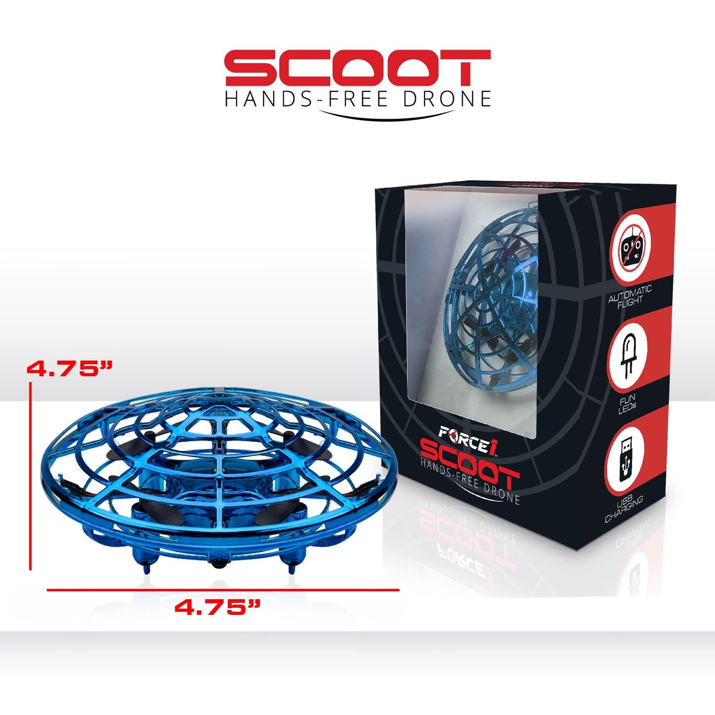 Scoot Drone - Hand Operated Indoor Flying UFO Toy (2 colors) - Force1RC