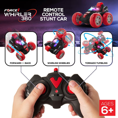 Whirler 360 Stunt Car (Black/Red) - Force1RC